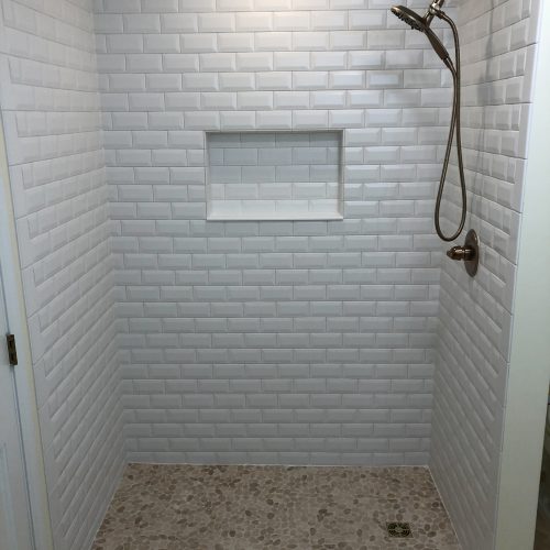 bathroom remodel without shower doors