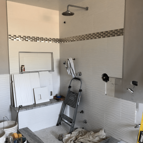 Tile work for bathroom